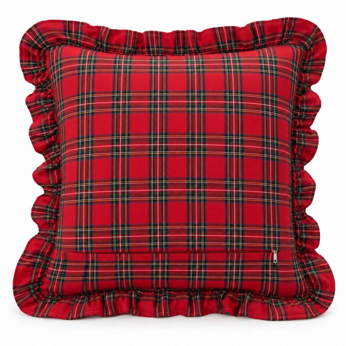 2 Pack Christmas Plaid Ruffle Throw Pillow Covers 18 x 18 Inch for Couch and Bed