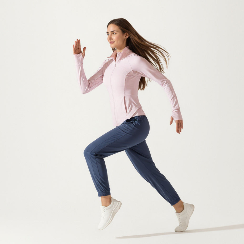 Anna-Kaci Active Women's Full Zip Long Sleeve Active Jacket with Fitted Silhouette and High Neck