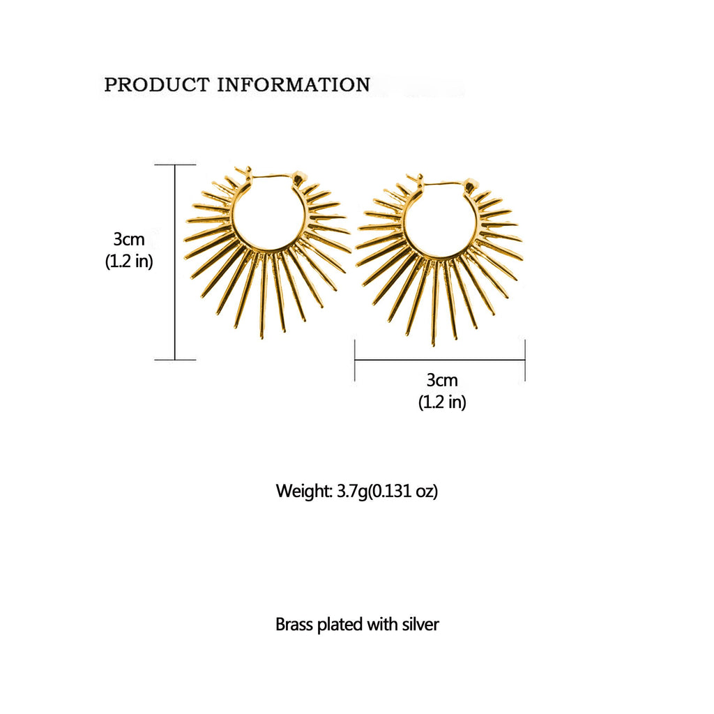 Women's Sunburst Hoop Earrings