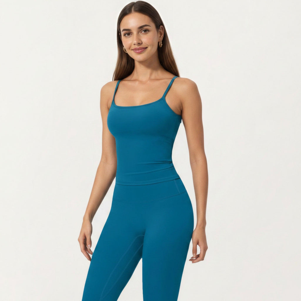 Anna-Kaci Active Women's Spaghetti Strap Active Cami Top with Scoop Neck and Smooth Stretch Fit