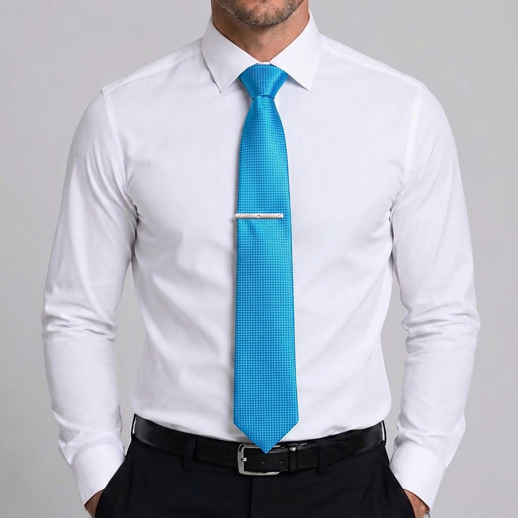 Men's Formal Tie Gift Set with Pocket Square Cufflinks Tie Clip and Gift Box