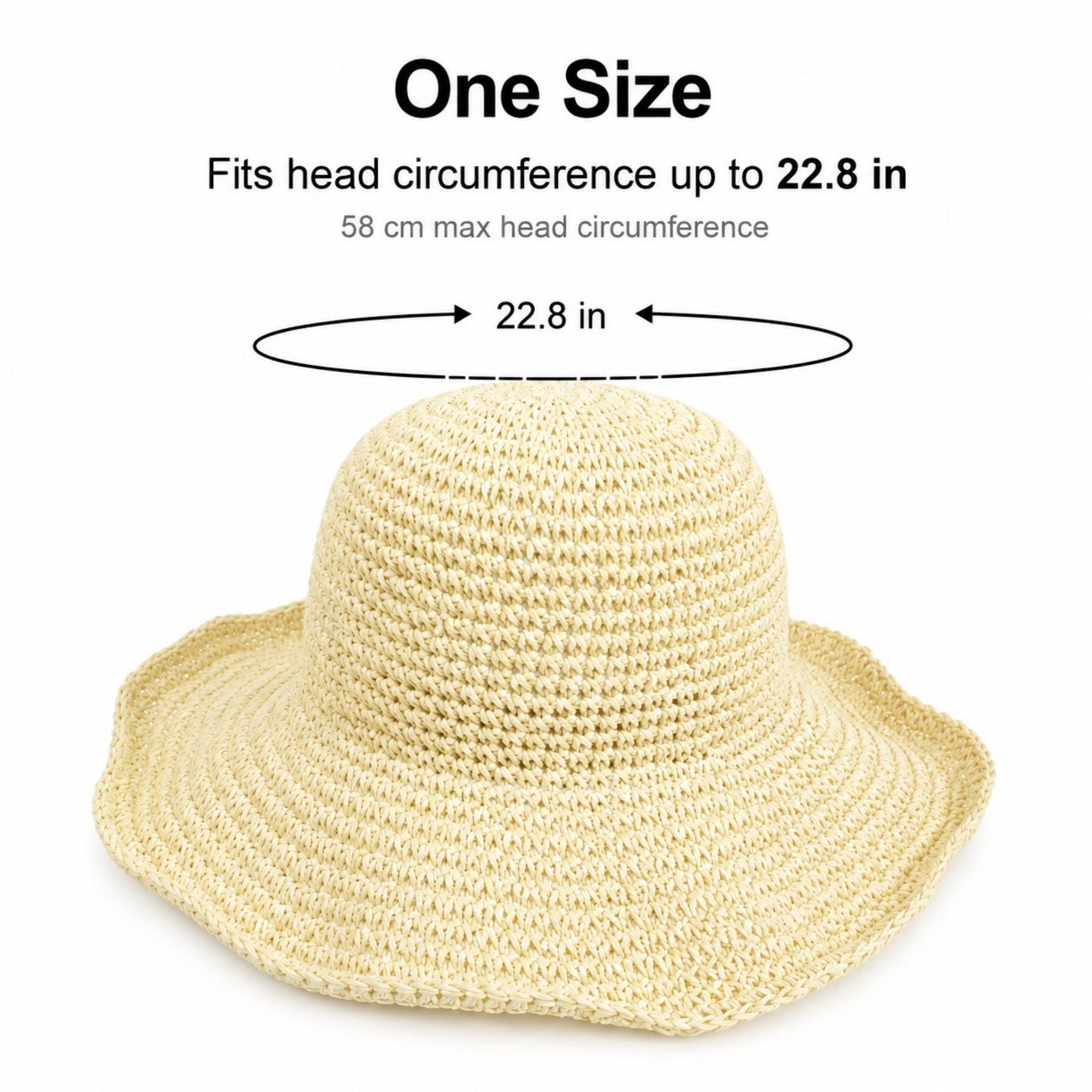 Summer Sun Hat for Women - Lightweight Wide Brim Straw Hat for Beach and Vacation