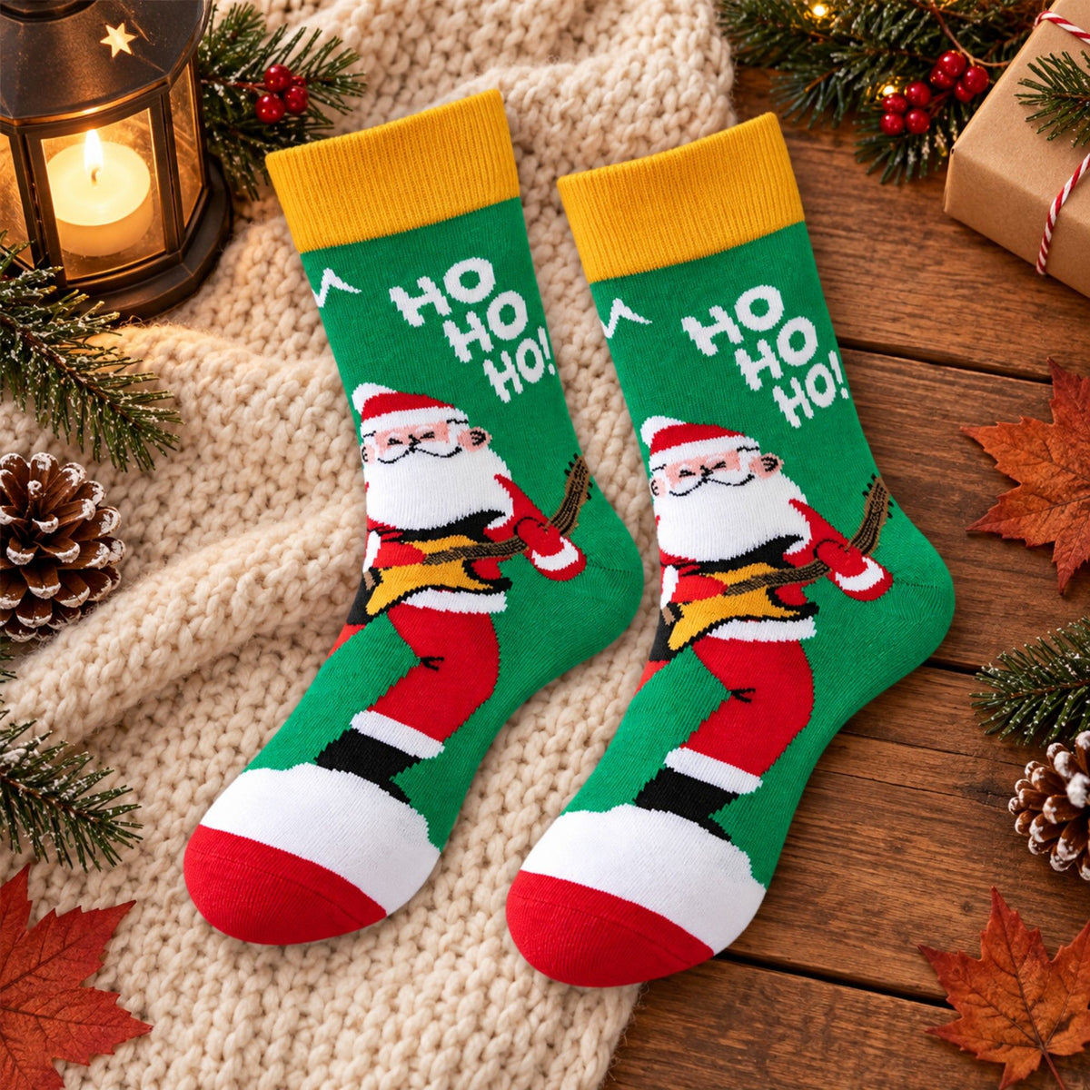 Holiday Novelty 3 Pack Crew Socks Assorted Festive Christmas Patterns