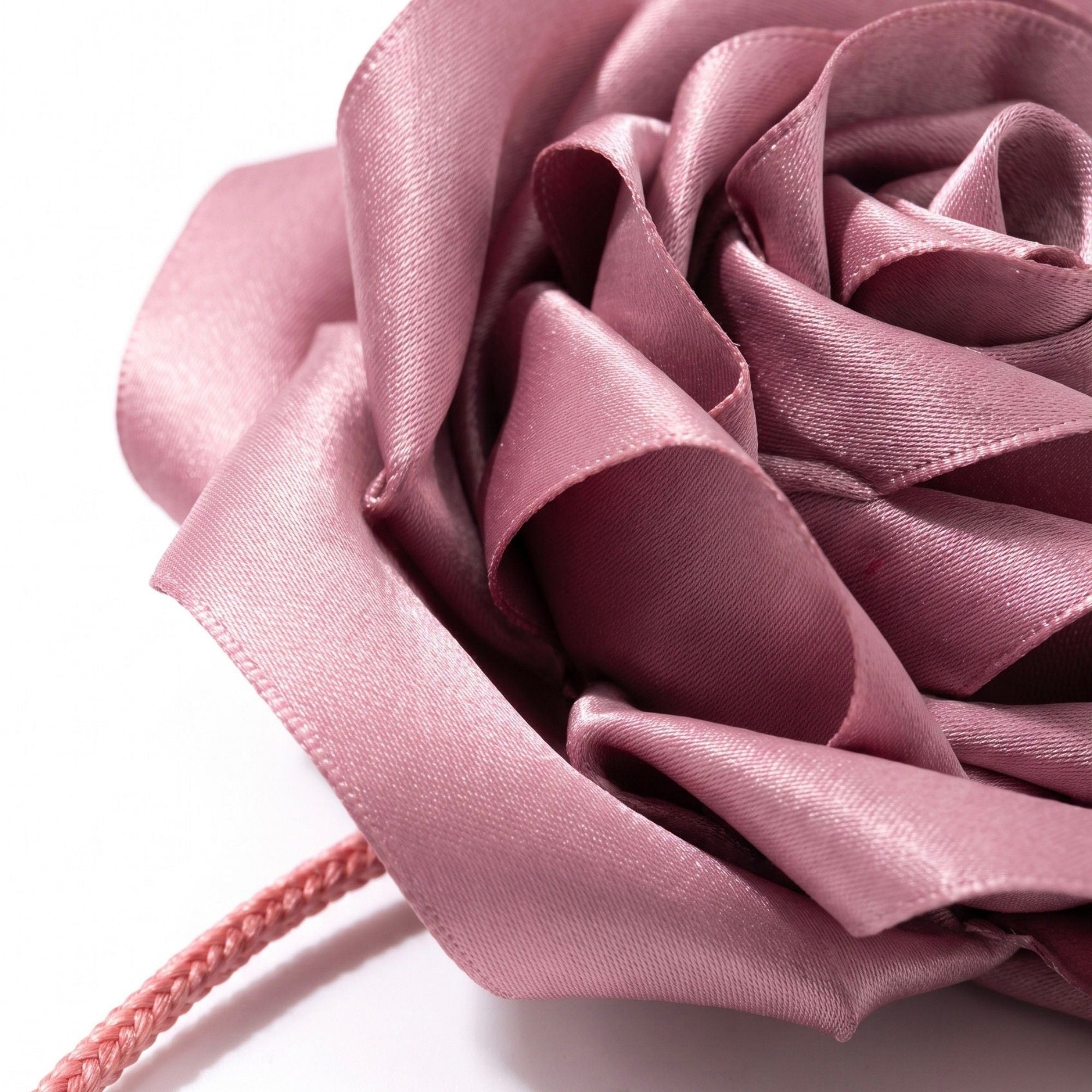 Single Satin Rose Fabric Wrap Waist Belt Adjustable Floral Statement Waist Jewelry 43.3in