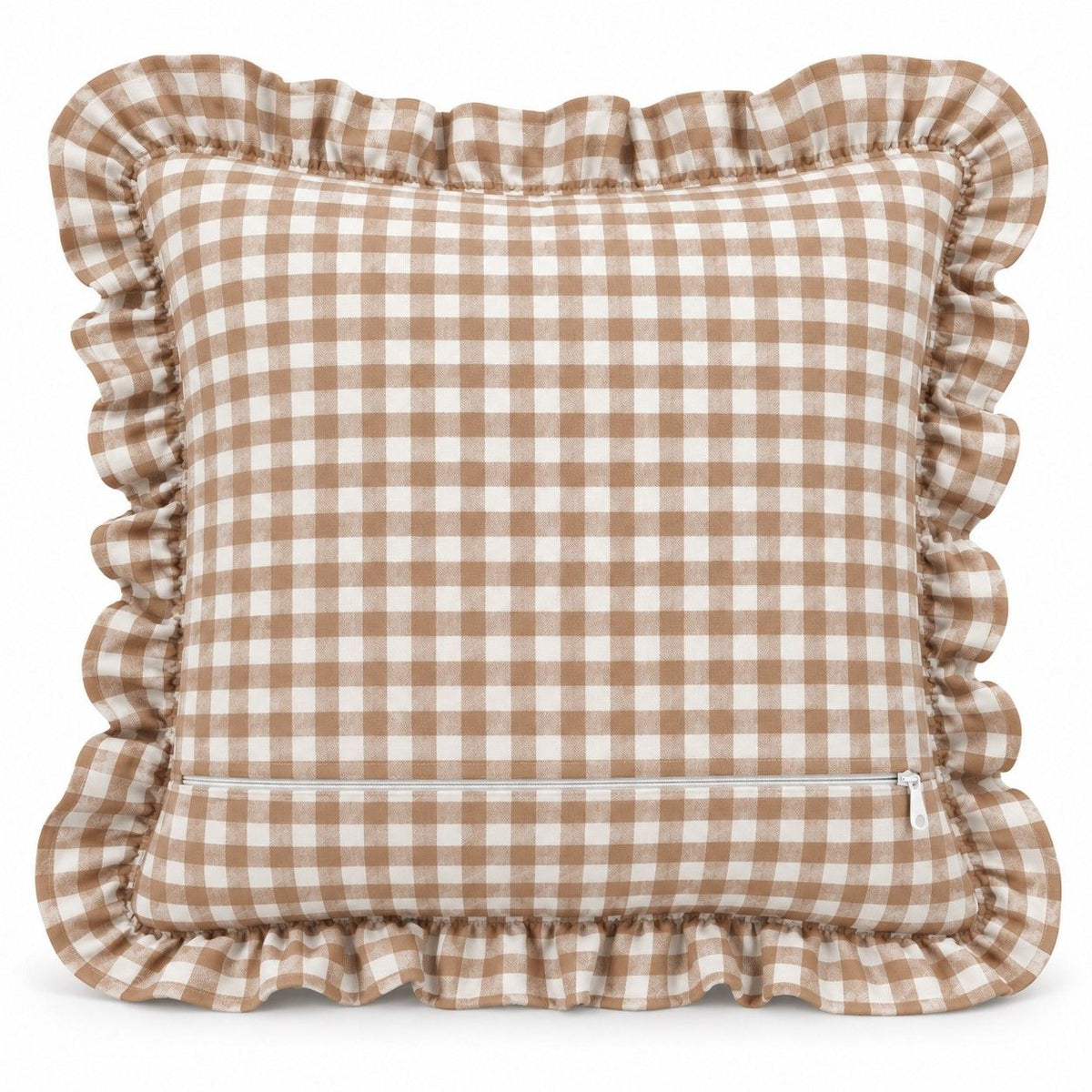 2 Pack Gingham Check Ruffle Throw Pillow Covers 18 x 18 Inch