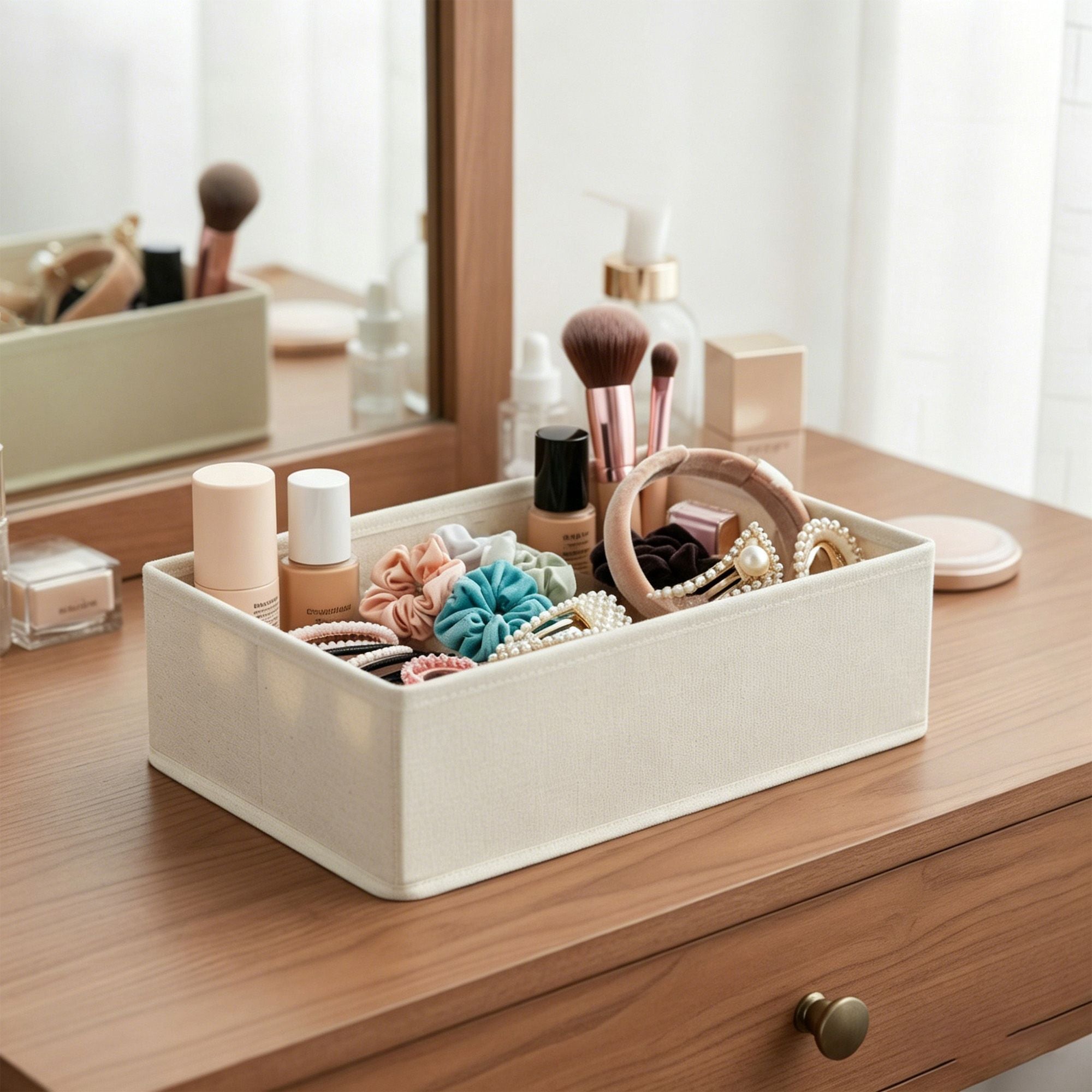 Drawer Organizer Storage Box Foldable Closet Bin Fabric Storage Basket for Dresser Shelves