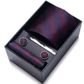 Men's Micro Dot Textured Tie Gift Set Necktie Pocket Square Cufflinks Tie Clip Formal Accessory Set