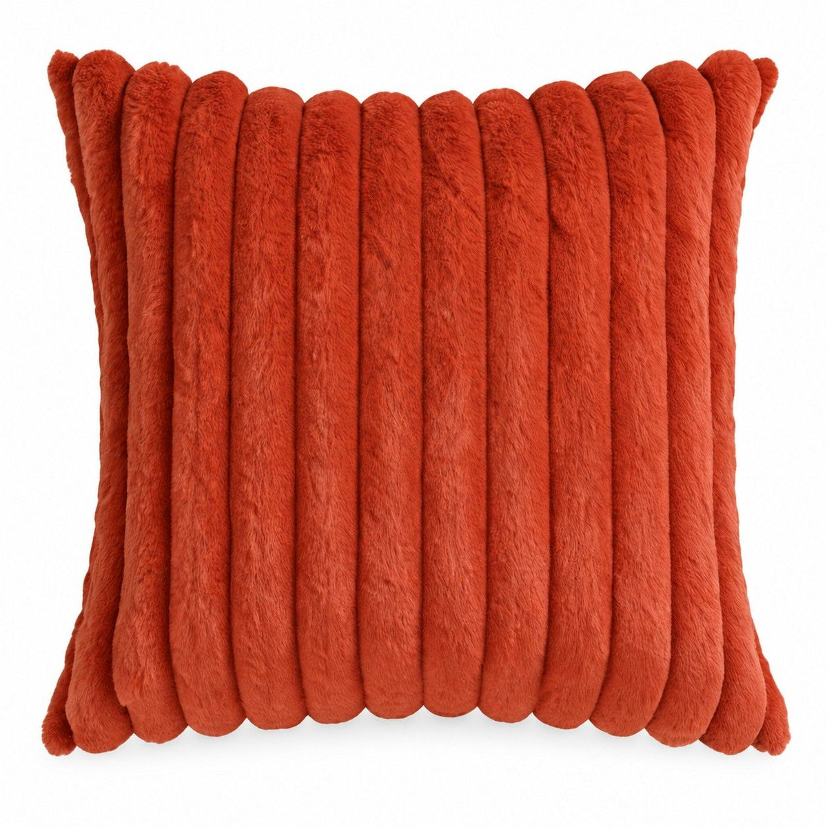 Double Sided Plush Corduroy Throw Pillow Cover 18 x 18 Inch Wide Stripe Texture