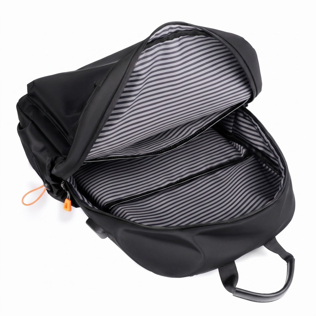 Multi-Pocket Commuter Travel Backpack with Padded Straps and Adjustable Side Pockets