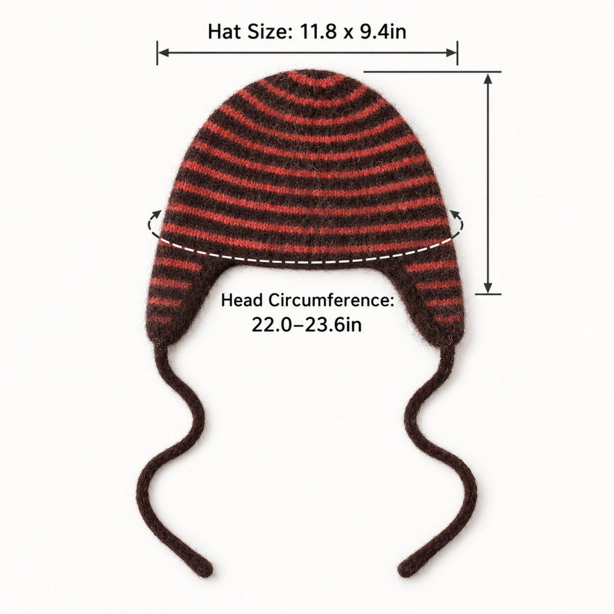Striped Ear Flap Knit Beanie Winter Thermal Trapper Hat