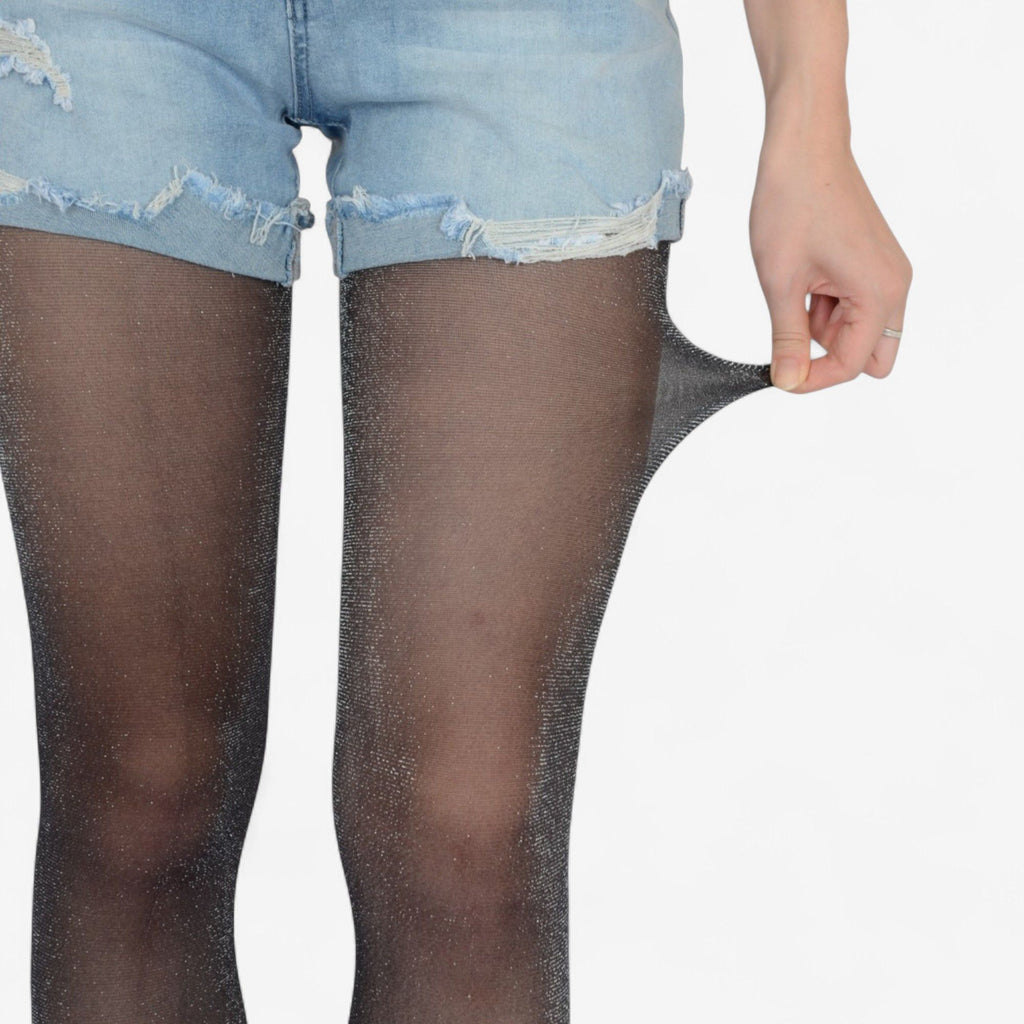 Anna-Kaci Women's 2-Pair Glitter Sheer Tights with Stretch Fit and Subtle Sparkle Suitable Height 5'1-5'8