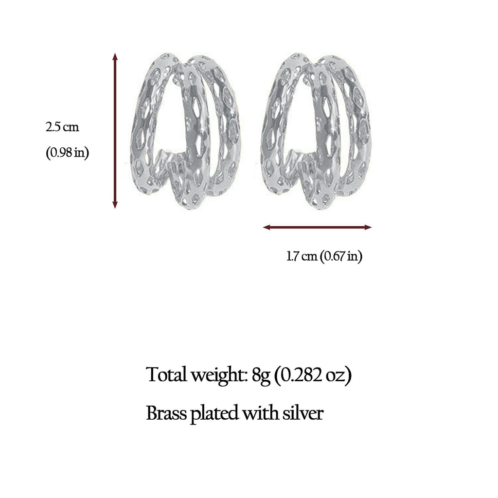 Anna-Kaci Women's Hollow Out Hoop Earrings - 2.5cm Diameter Hoops
