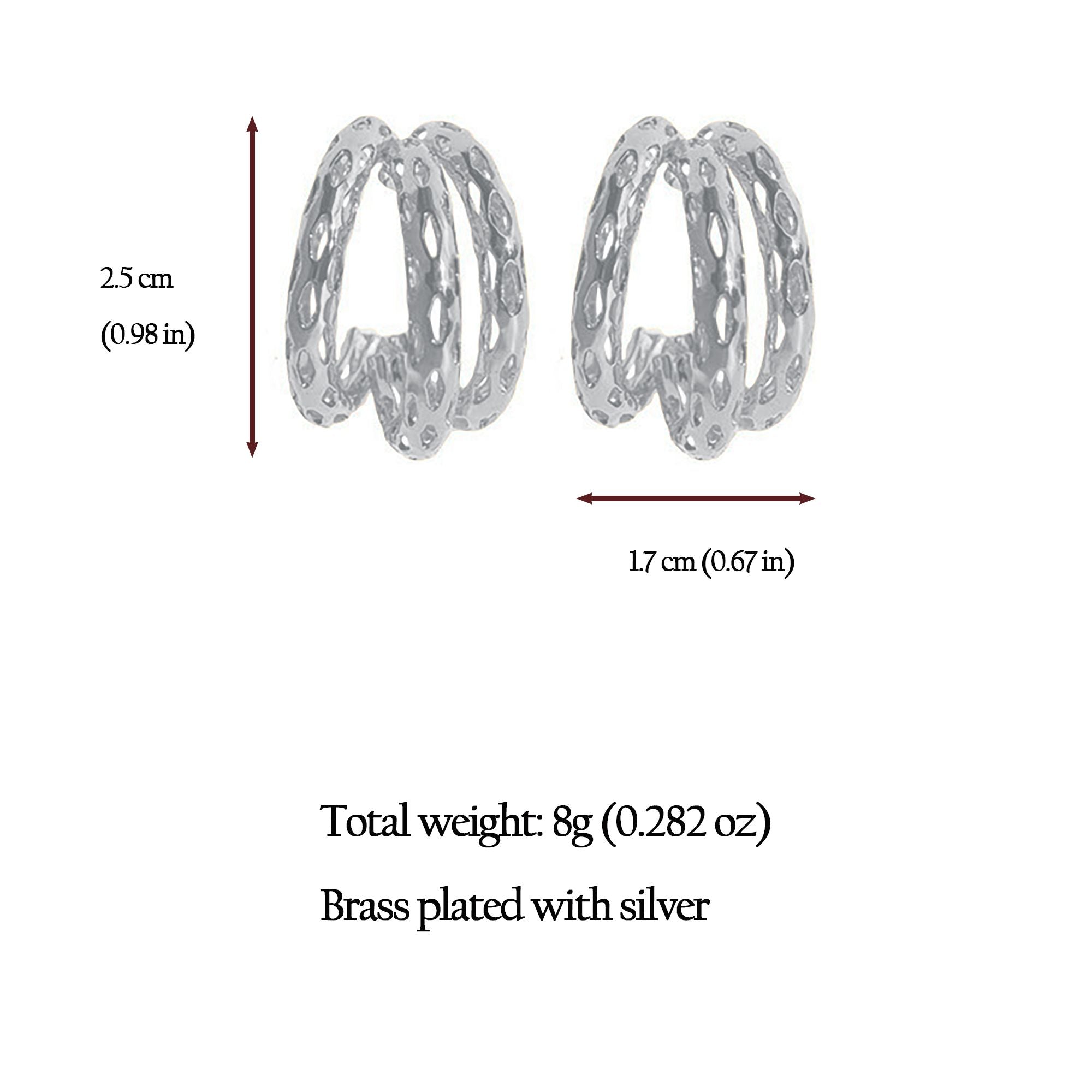 Anna-Kaci Women's Hollow Out Hoop Earrings - 2.5cm Diameter Hoops