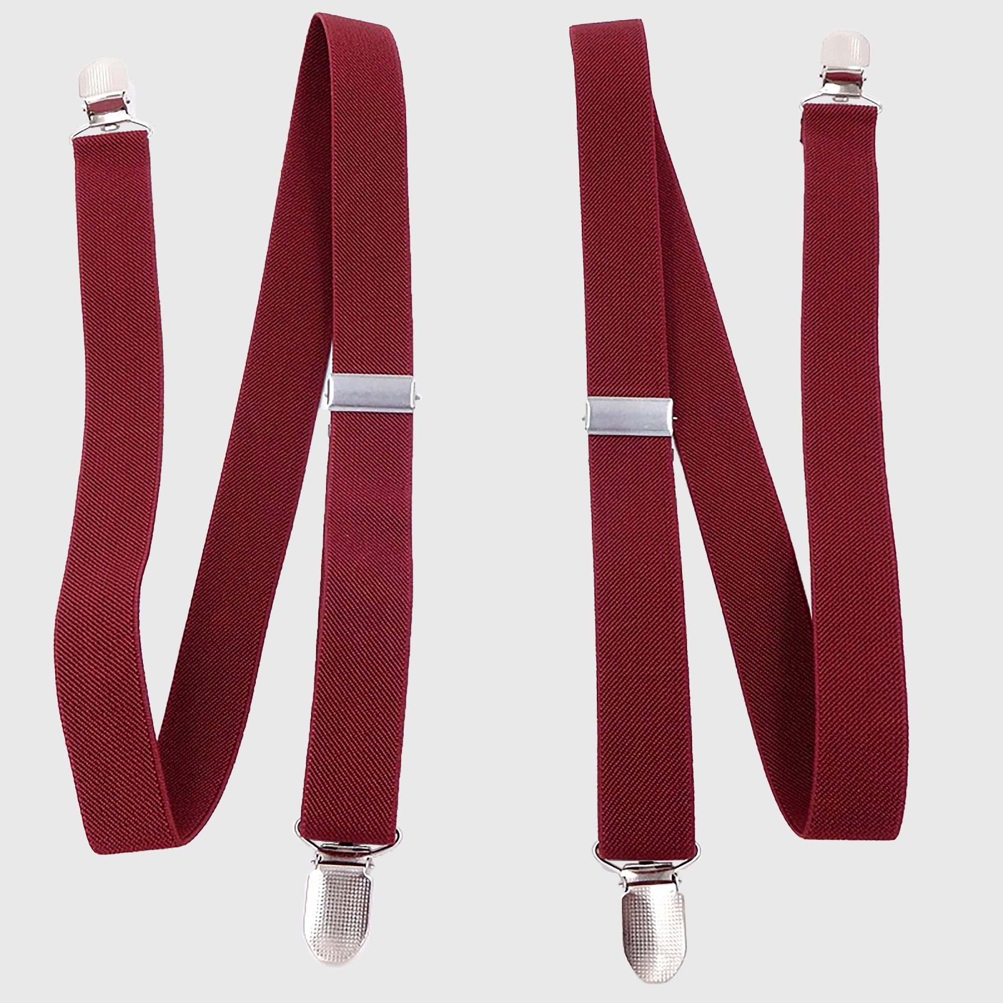 Anna-Kaci Men's Elastic Suspenders 47 inches - Adjustable 4-Clips Formal & Casual Suspenders for Trousers