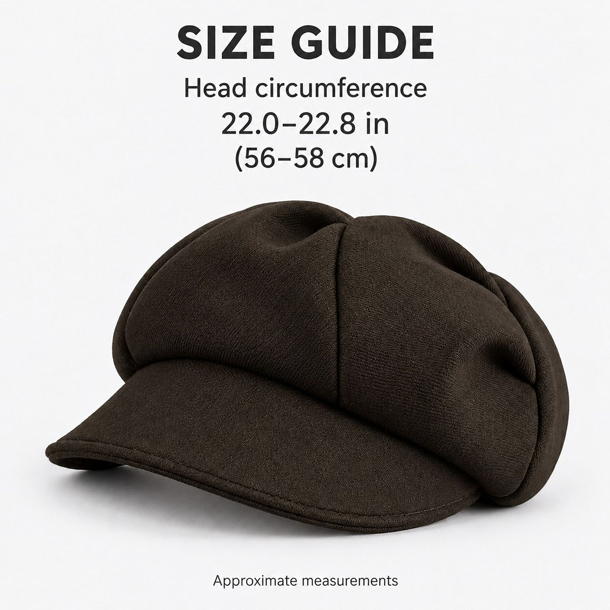 Textured Newsboy Cap with Rounded Panel Crown
