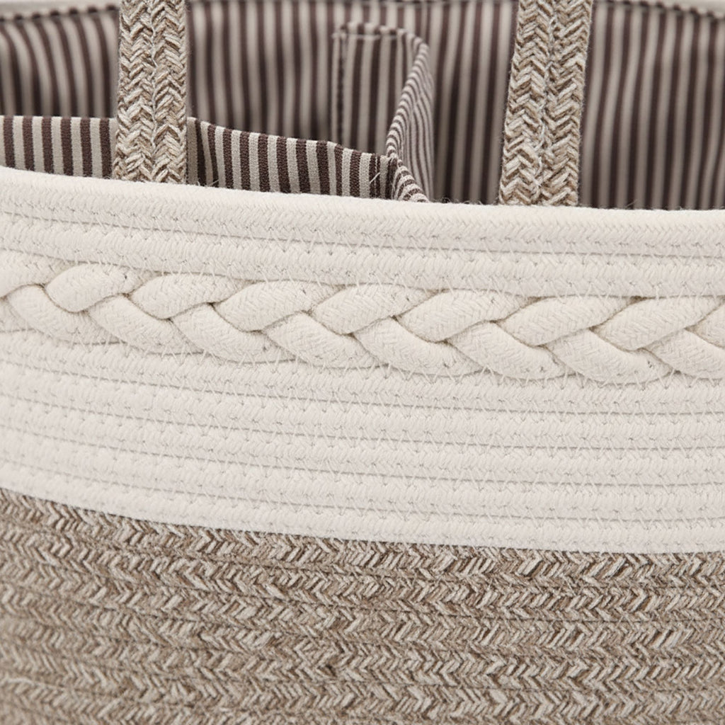 Woven Rope Storage Basket Organizer Bin Soft Cotton Basket for Nursery Shelves Closet Organization