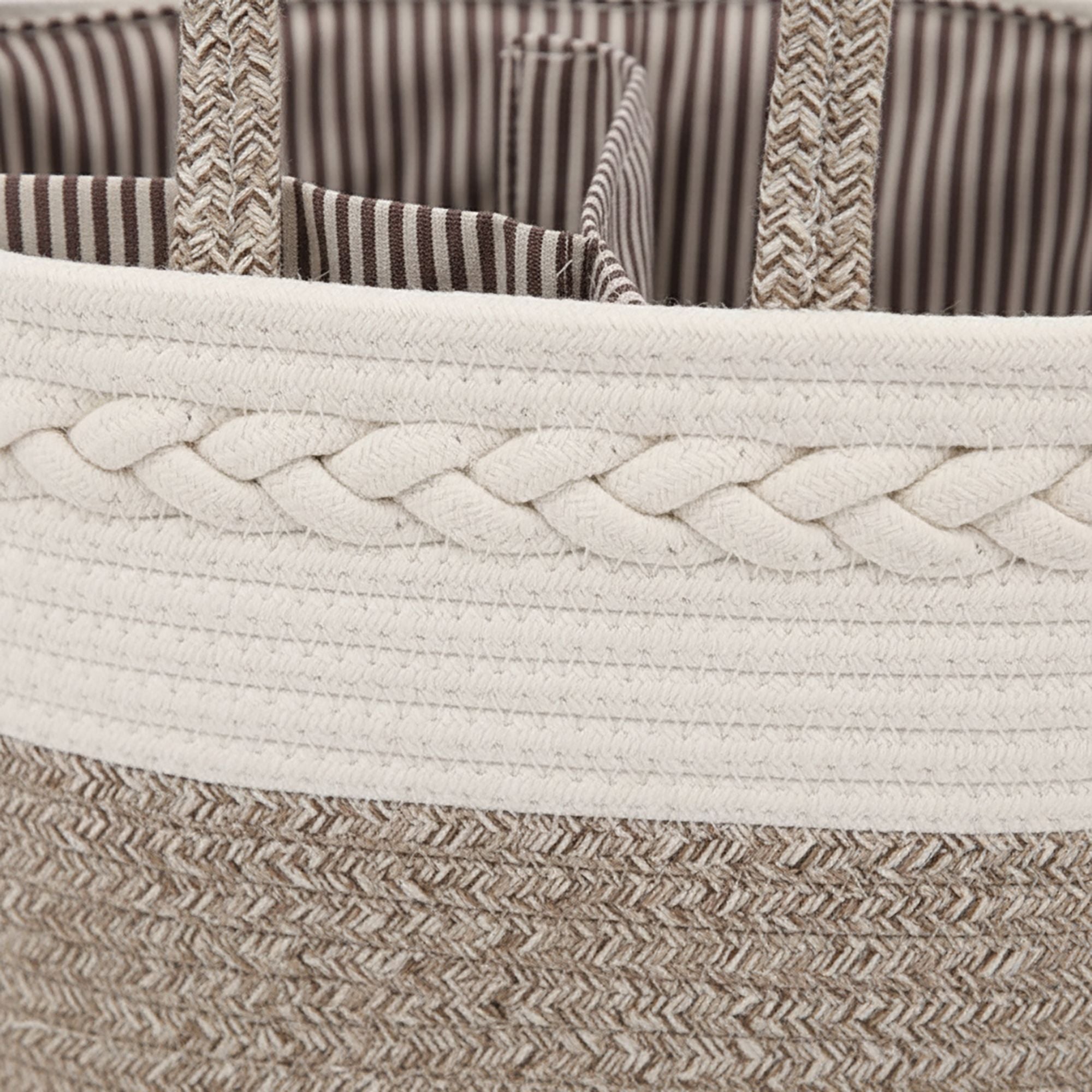Woven Rope Storage Basket Organizer Bin Soft Cotton Basket for Nursery Shelves Closet Organization
