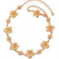 Multi Floral Metal Waist Chain Adjustable Botanical Statement Waist Jewelry 43.3in