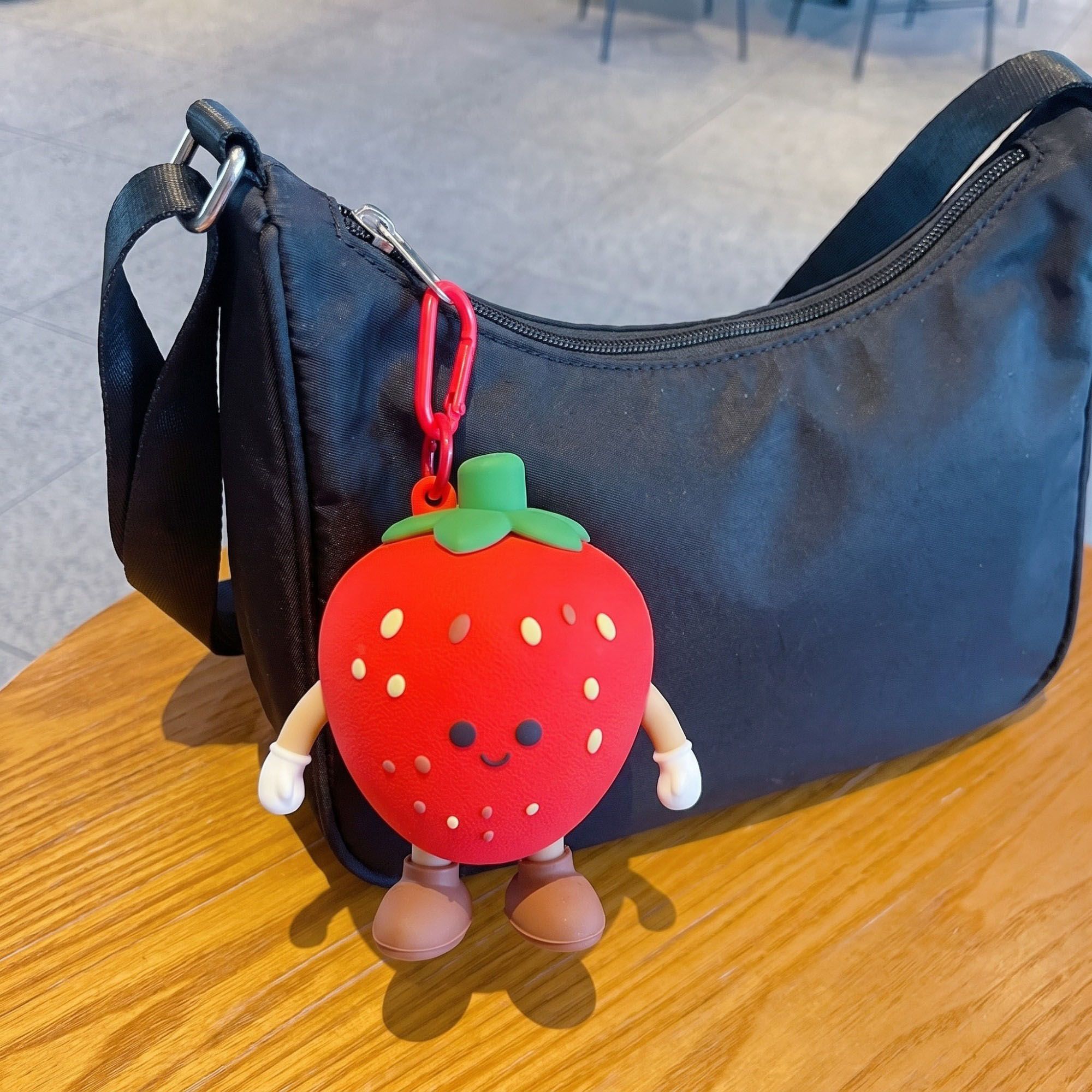 2-Piece Womens Pouch Bag Charm with Hanging Clip and Zipper Closure