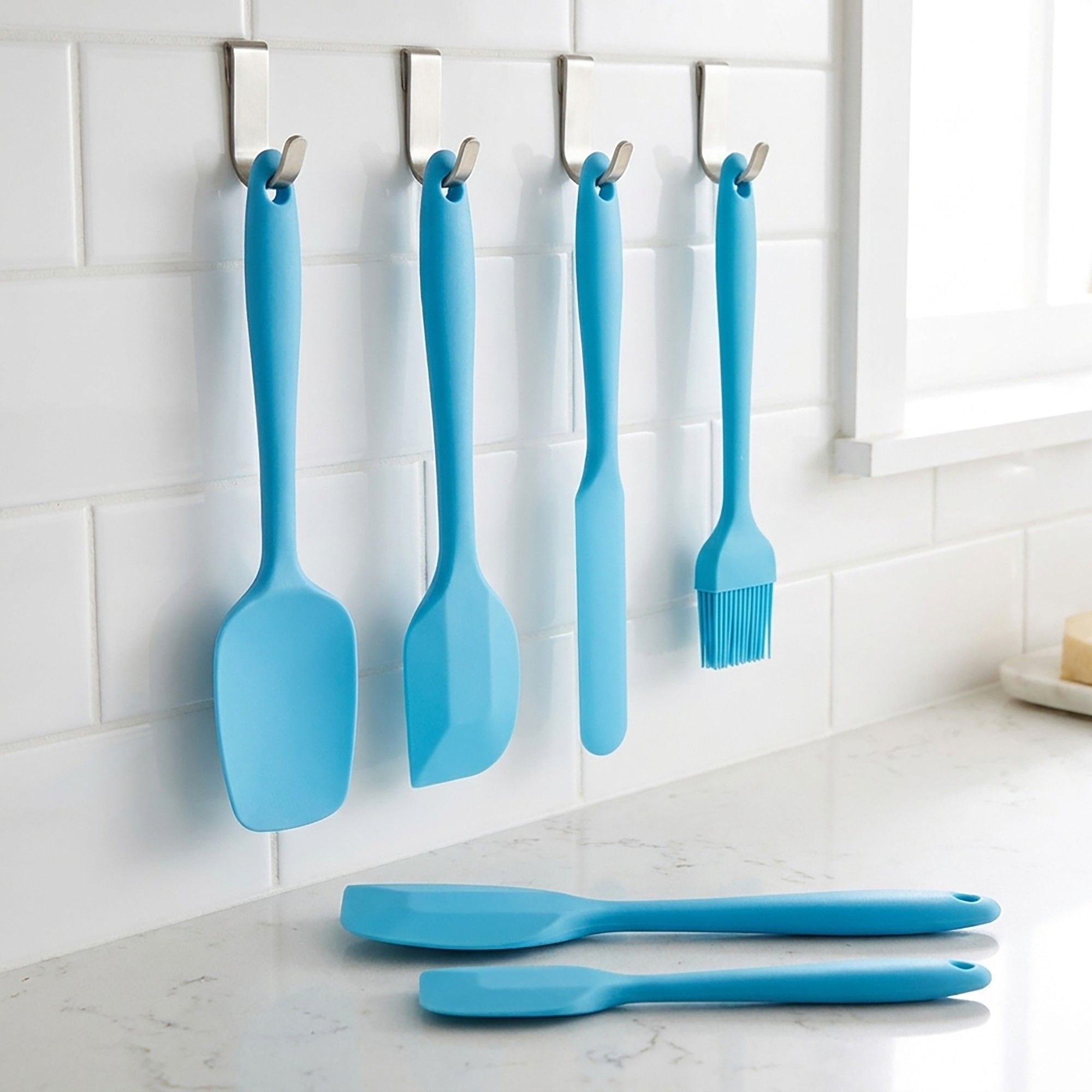 6-Piece Silicone Spatula Set with Handles, Flexible and Durable Kitchen Tools for Cooking and Baking