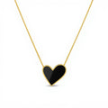Heart Pendant Necklace with Enamel Finish Minimalist Chain Jewelry for Everyday Layering