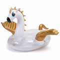Inflatable Unicorn Pool Float with Glitter Interior and Backrest Durable PVC Water Float for Pool Beach Lake 55x108.2x47.2in