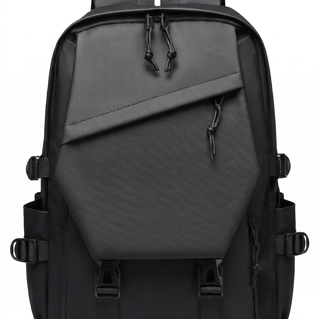 Multi-Pocket Utility Backpack with Buckle Straps, Side Pockets and Padded Shoulder Straps