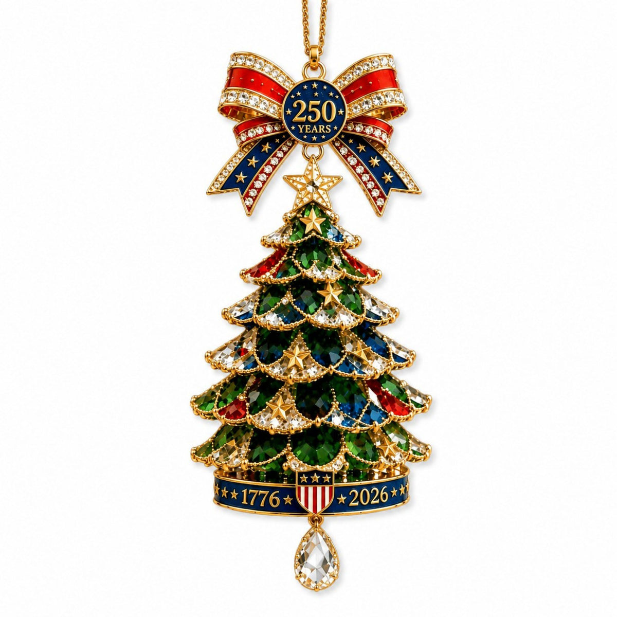 2pc 250 Years Christmas Tree Acrylic Ornaments