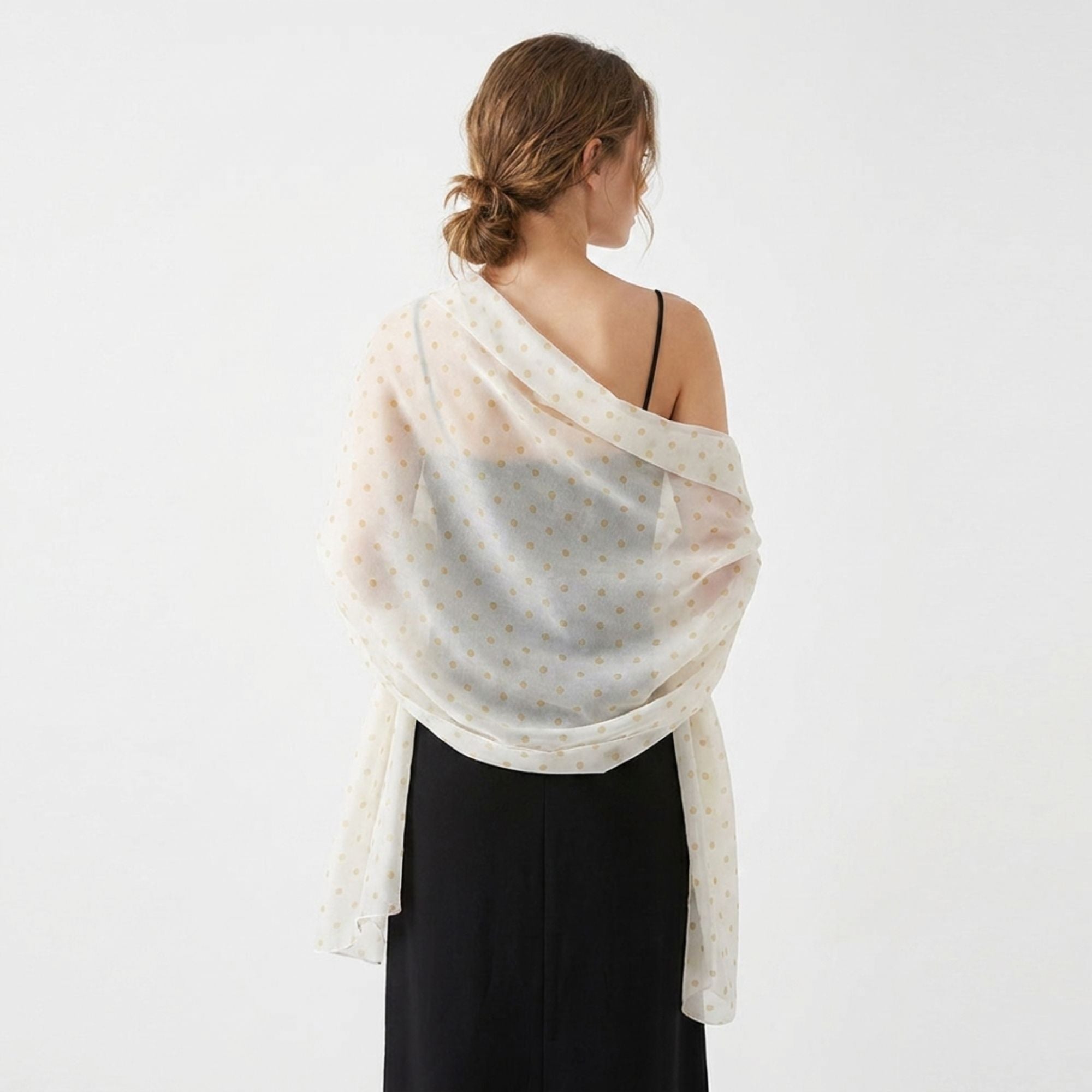 Lightweight Polka Dot Scarf Wrap Shawl for Everyday Outfits 71*27.5 Inches