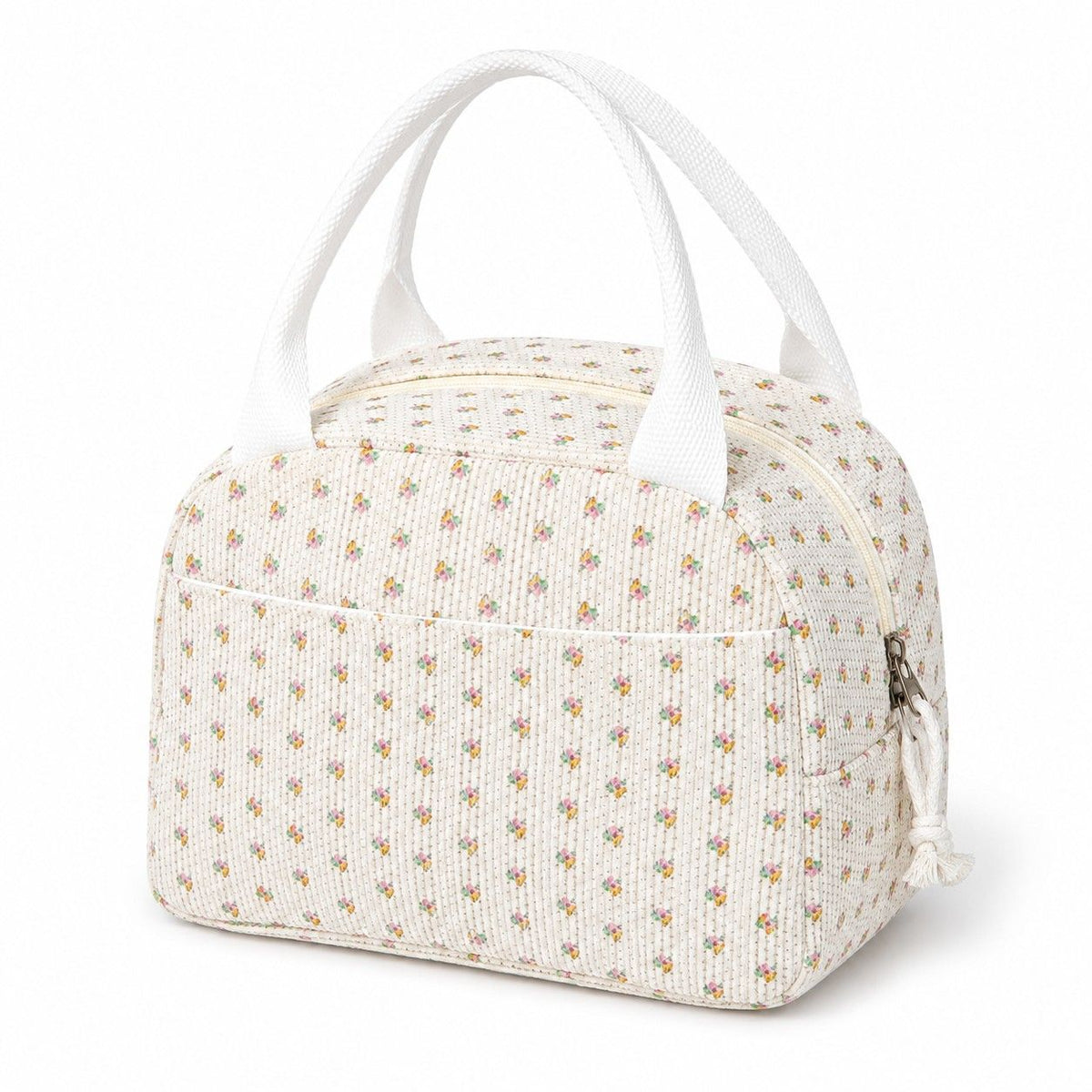 Printed Insulated Lunch Tote Bag with Double Handles and Zip Closure