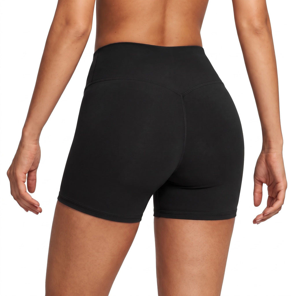 High Waist Biker Shorts Fitted Mid Thigh Athletic Bottoms for Yoga Running Gym Training