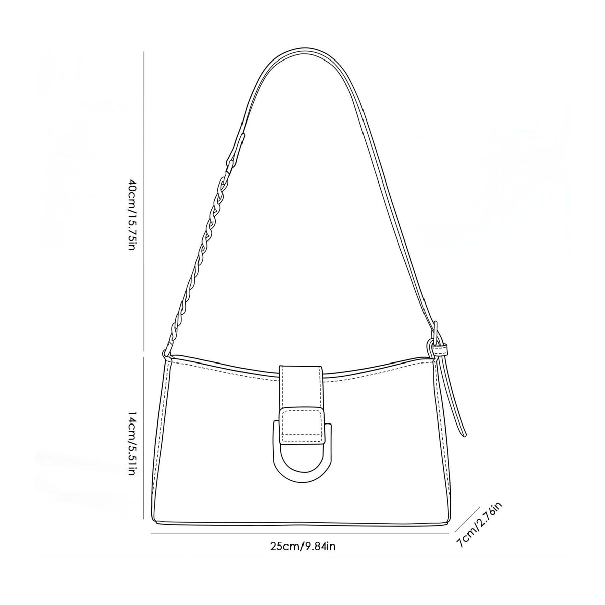 Shoulder Bag with Chain Strap Detail