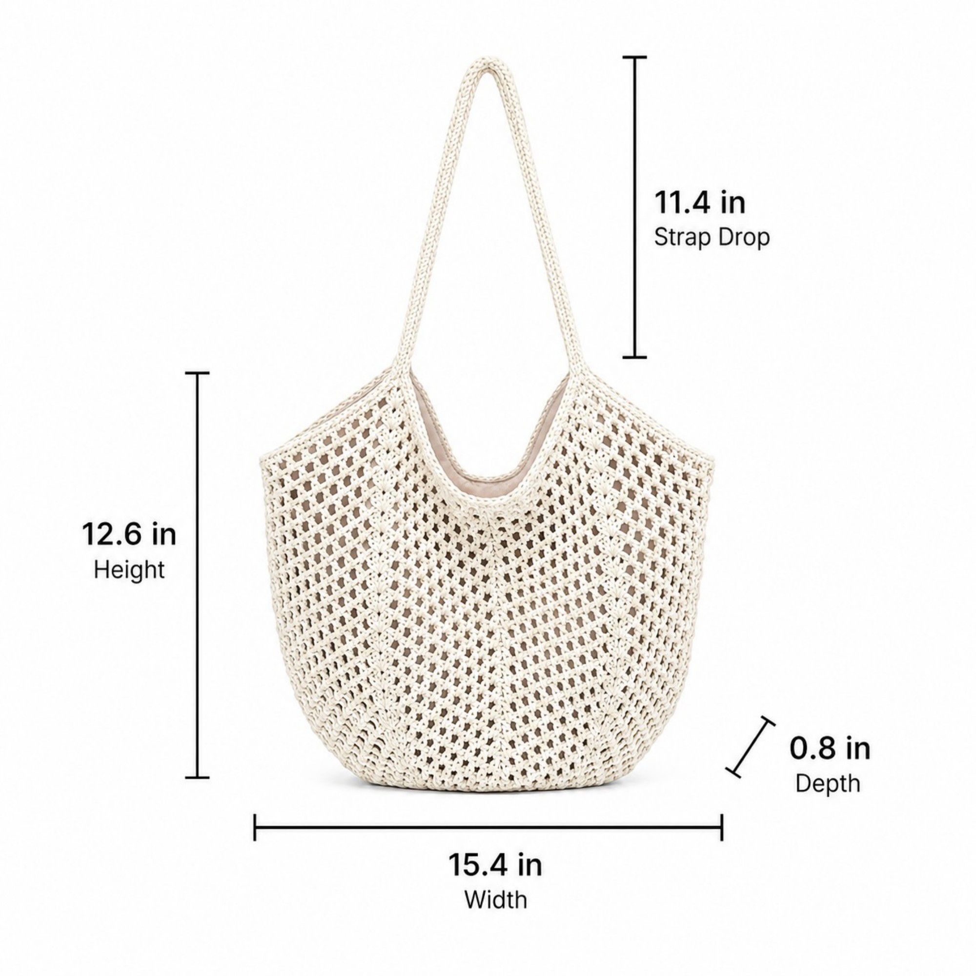 Woven Shoulder Bag - Lightweight Summer Tote for Beach and Vacation