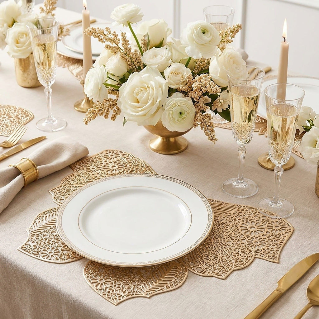 4 Piece Butterfly Placemat Set Decorative PVC Heat Resistant Table Mats for Dining Table