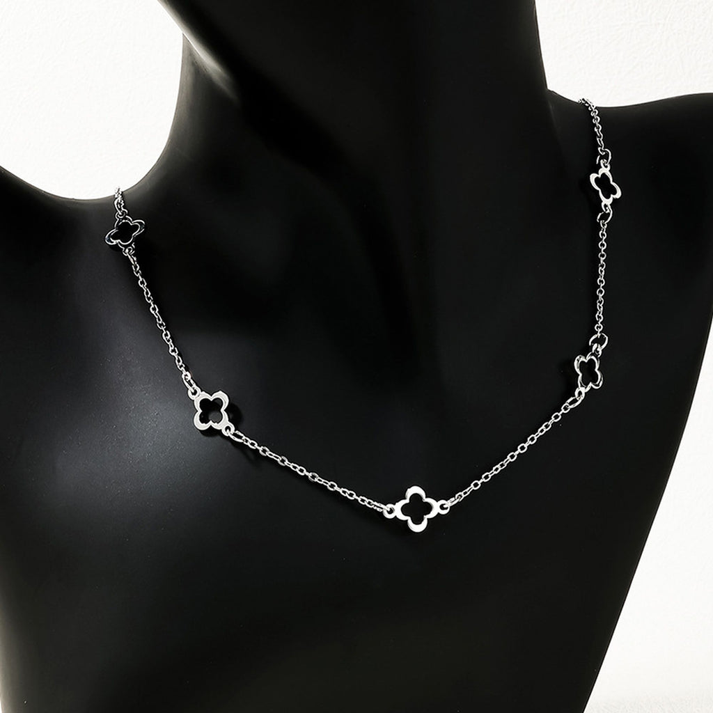 Women's Lucky Clover-Shaped Pendant Necklace
