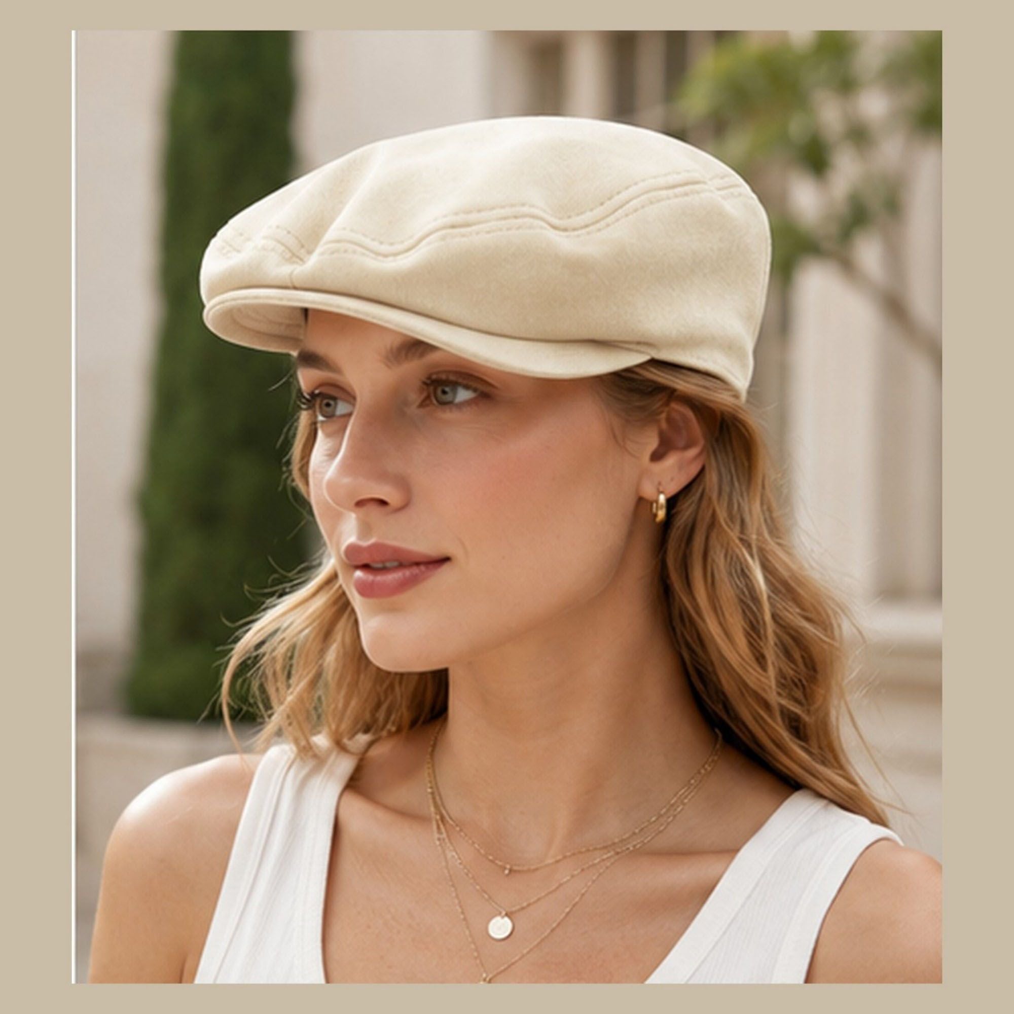 Men's Classic Flat Cap Fine Ribbed Ivy Newsboy Driving Hat