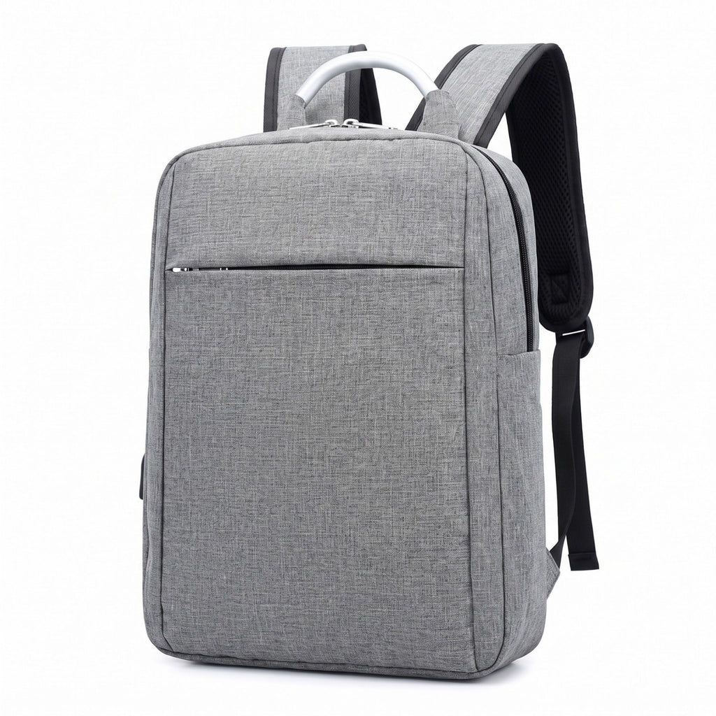 Modern Business Laptop Backpack - Sleek Commuter Daypack with Metallic Handle for Office, School, and Travel