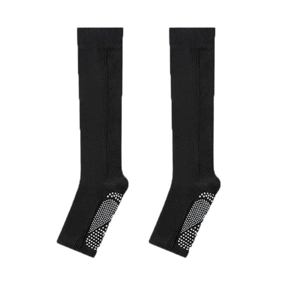Anna-Kaci Women's Knee High Grip Socks with Anti-Slip Sole for Barre, Yoga, Dance, and Pilates 2-Pack