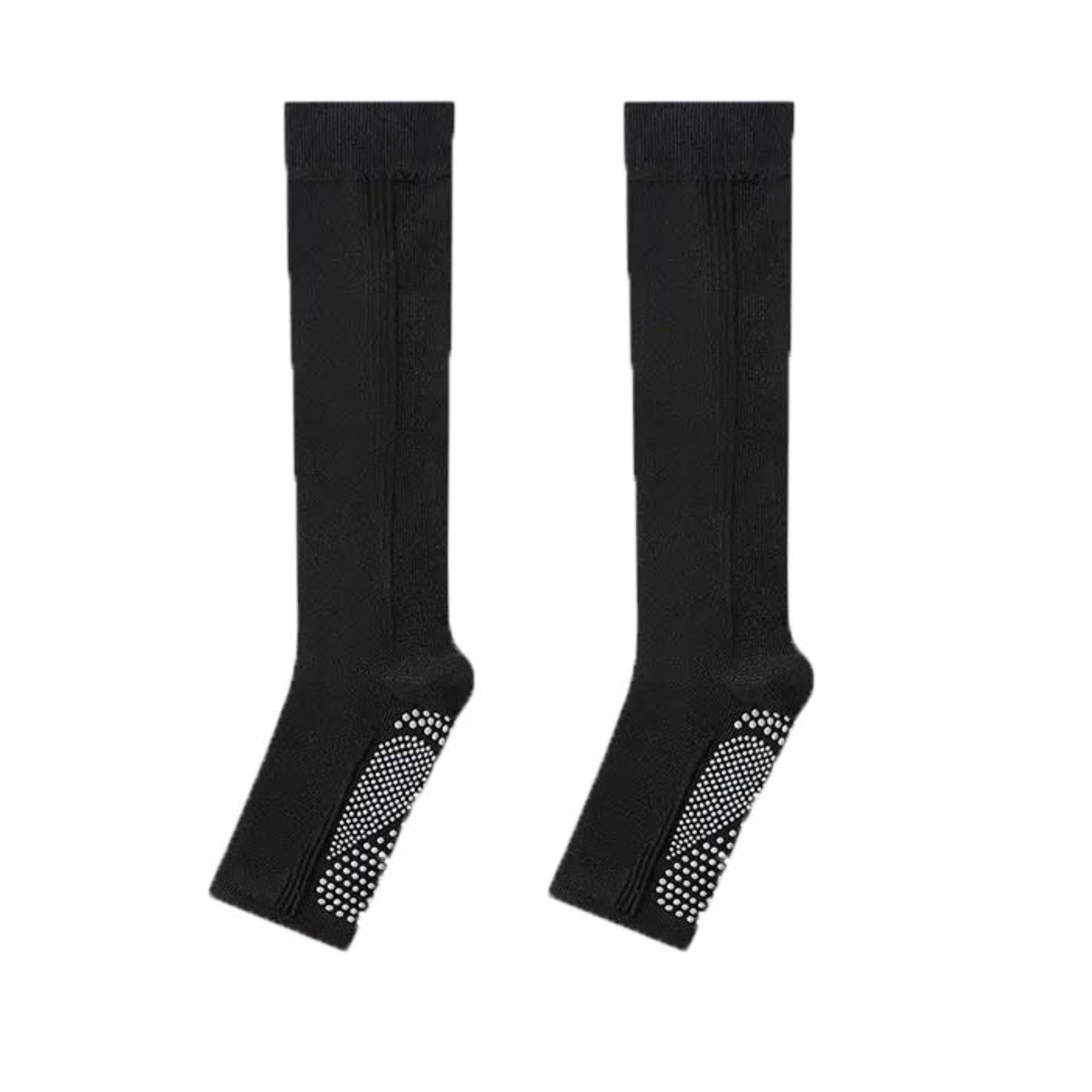 Anna-Kaci Women's Knee High Grip Socks with Anti-Slip Sole for Barre, Yoga, Dance, and Pilates 2-Pack
