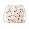Quilted Drawstring Makeup Bag Large Capacity Portable Cosmetic Organizer Pouch