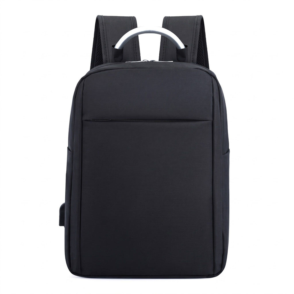 Modern Business Laptop Backpack - Sleek Commuter Daypack with Metallic Handle for Office, School, and Travel