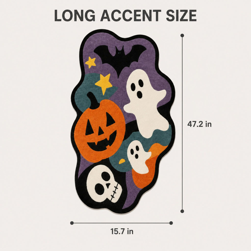 Halloween Shaped Long Accent Rug Nonslip Floor Mat 15.7 x 47.2 Inches