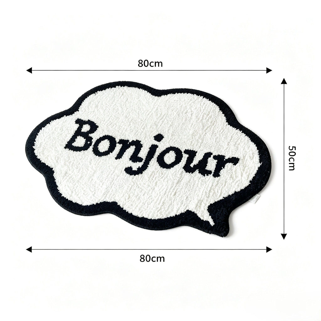 Bonjour Cloud Shaped Bathroom Floor Mat Soft Water Absorbent with Anti-Slip Base