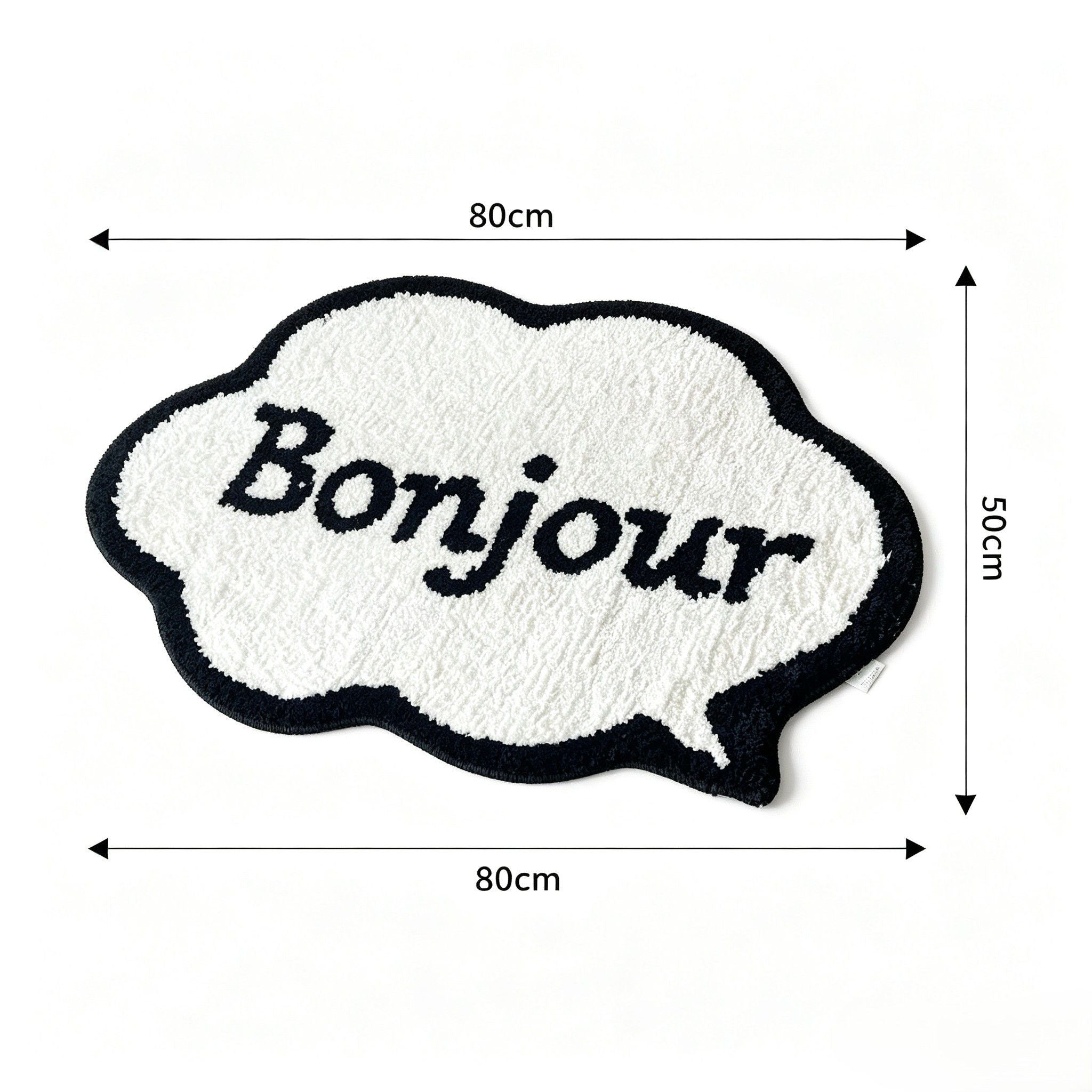 Bonjour Cloud Shaped Bathroom Floor Mat Soft Water Absorbent with Anti-Slip Base