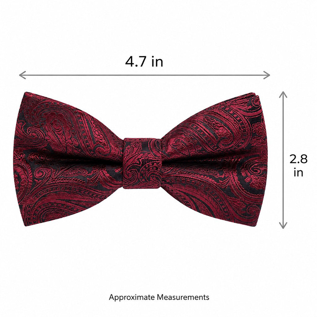 Pre Tied Paisley Bow Tie Adjustable Formal Suit and Tuxedo Accessory