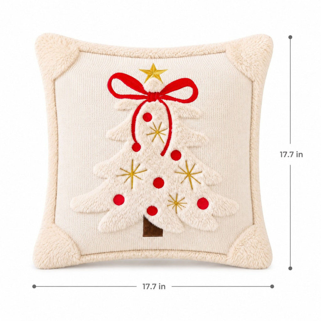 2pc Christmas Tree Plush Pillow Covers 17.7 x 17.7 in