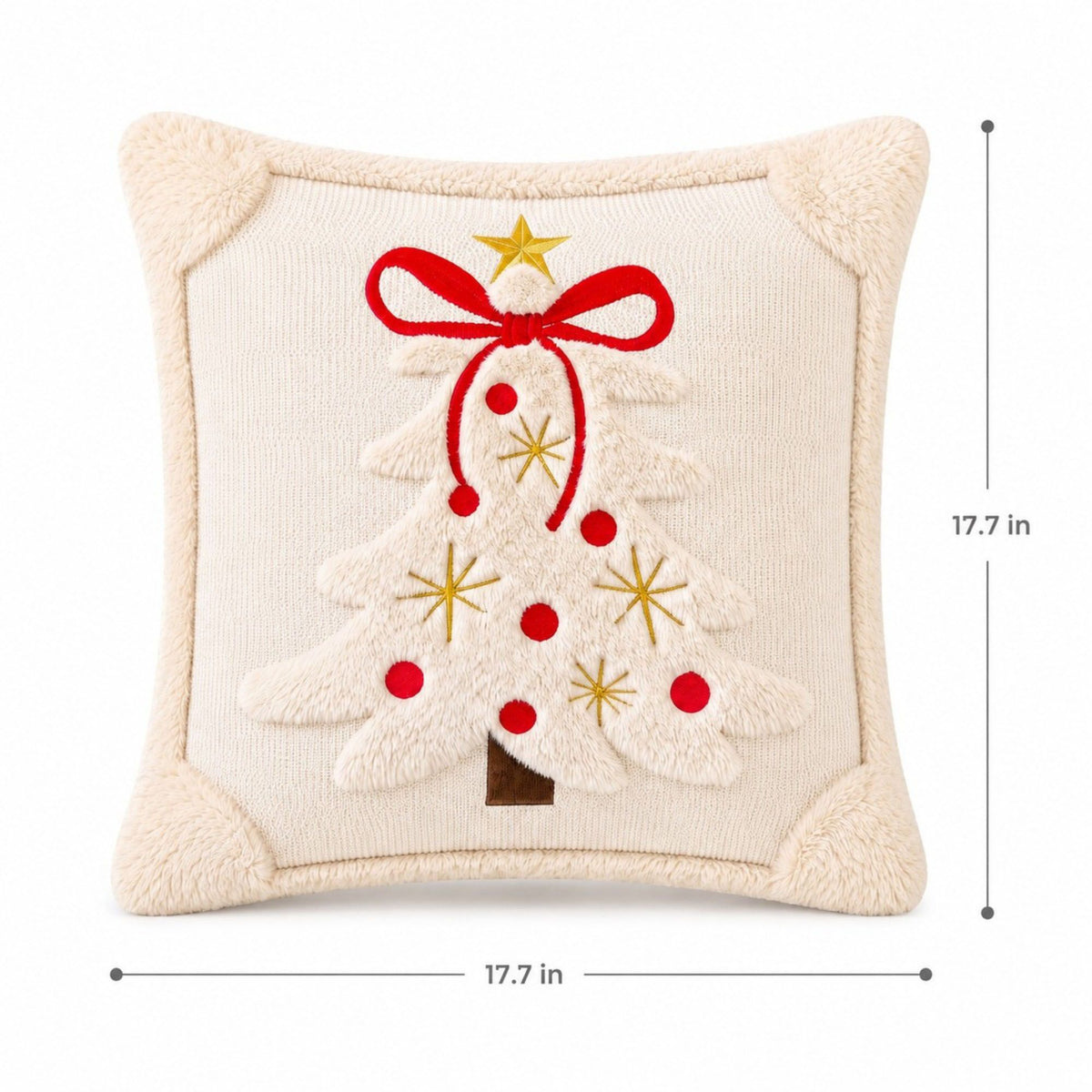 2pc Christmas Tree Plush Pillow Covers 17.7 x 17.7 in