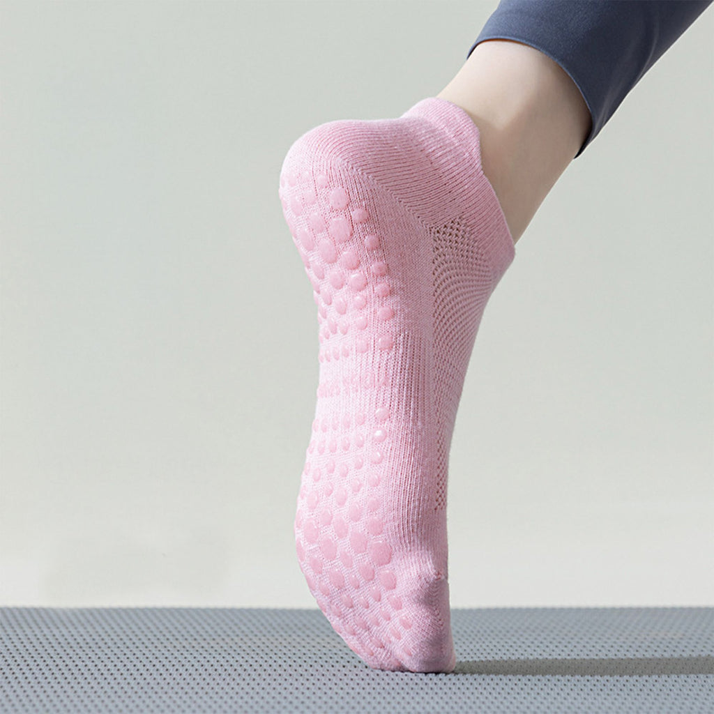 Anna-Kaci 4-Pack Women's Mesh Top Non-Slip Yoga Socks with Full Sole Grips and Breathable Lightweight Fabric