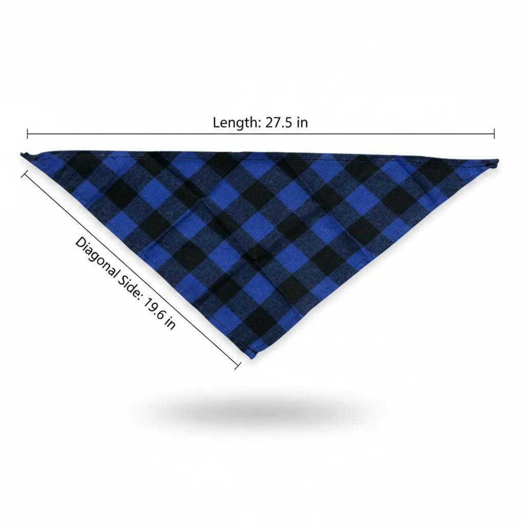 Red Plaid Pet Bandana Scarf Tie-On Triangle Neck Accessory Classic Buffalo Check