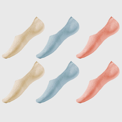 Anna-Kaci Women's Solid No Show Socks Non Slip Cotton 6Pk